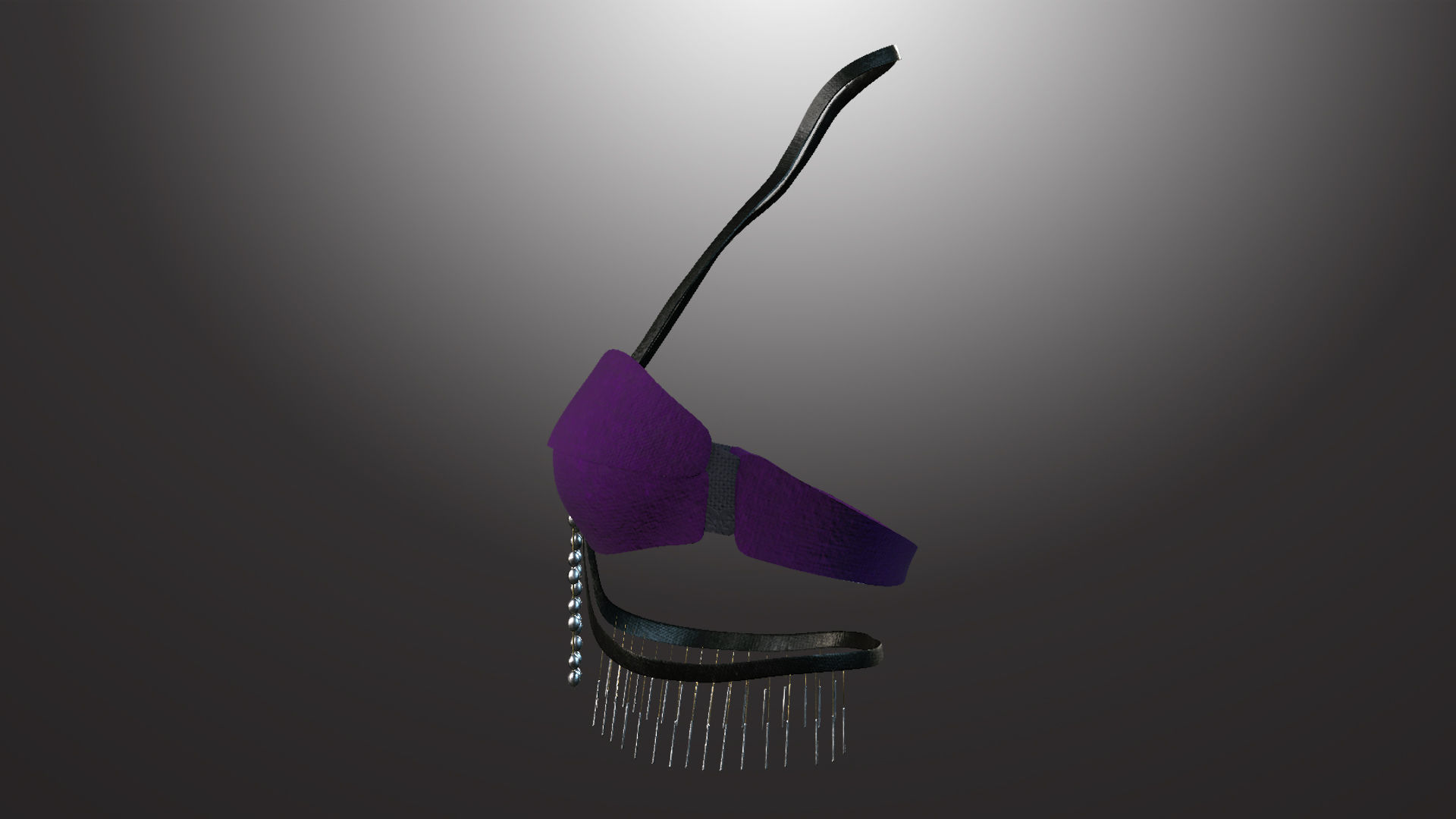 DTS-Model01-Bra1C bra with silver chains Low-poly 3D model_2