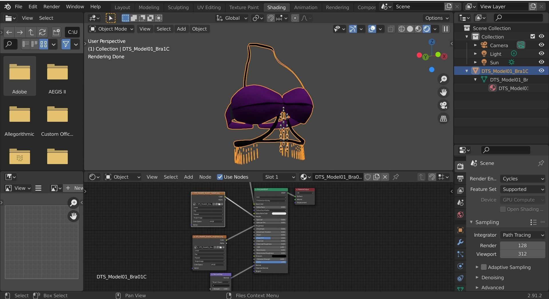 DTS-Model01-Bra1C bra with silver chains Low-poly 3D model_5