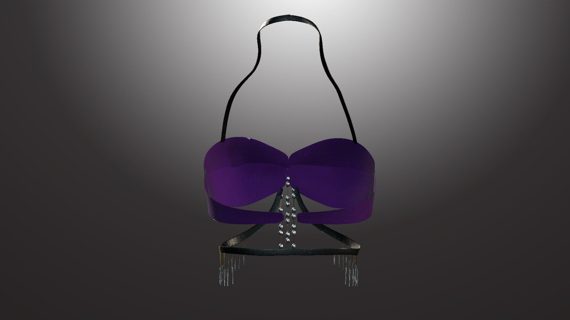 DTS-Model01-Bra1C bra with silver chains Low-poly 3D model_3