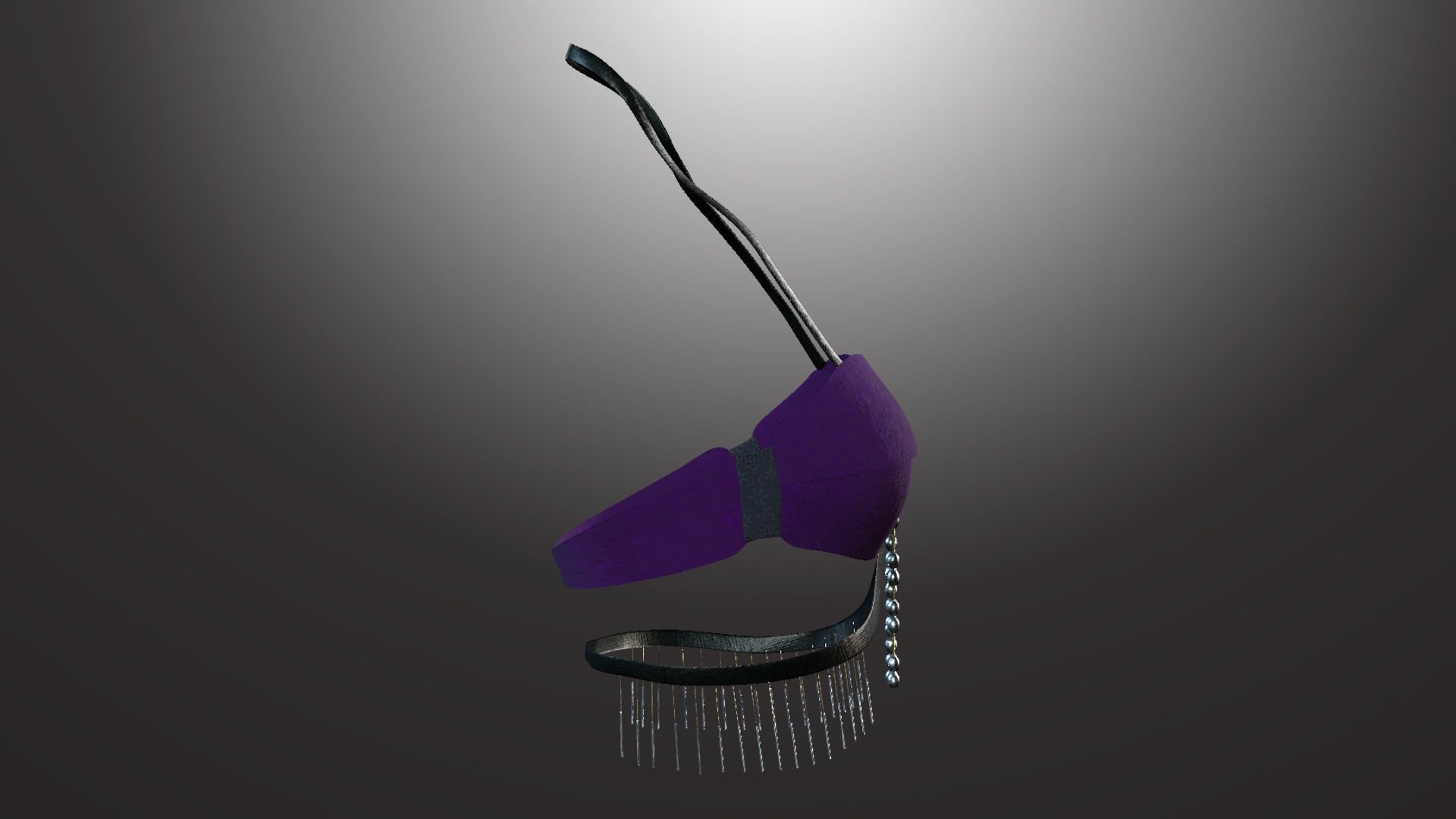 DTS-Model01-Bra1C bra with silver chains Low-poly 3D model_4