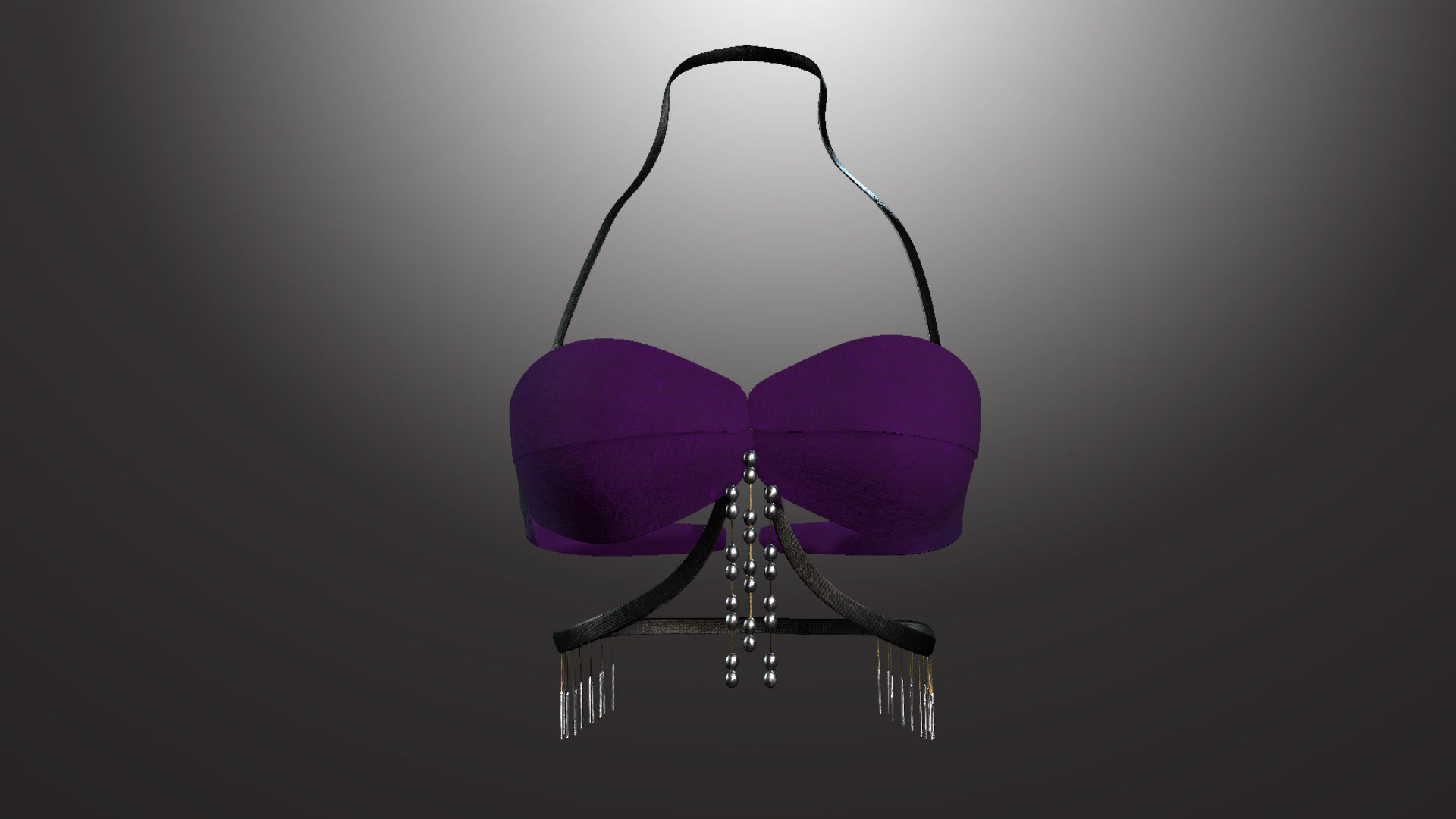 DTS-Model01-Bra1C bra with silver chains Low-poly 3D model_1