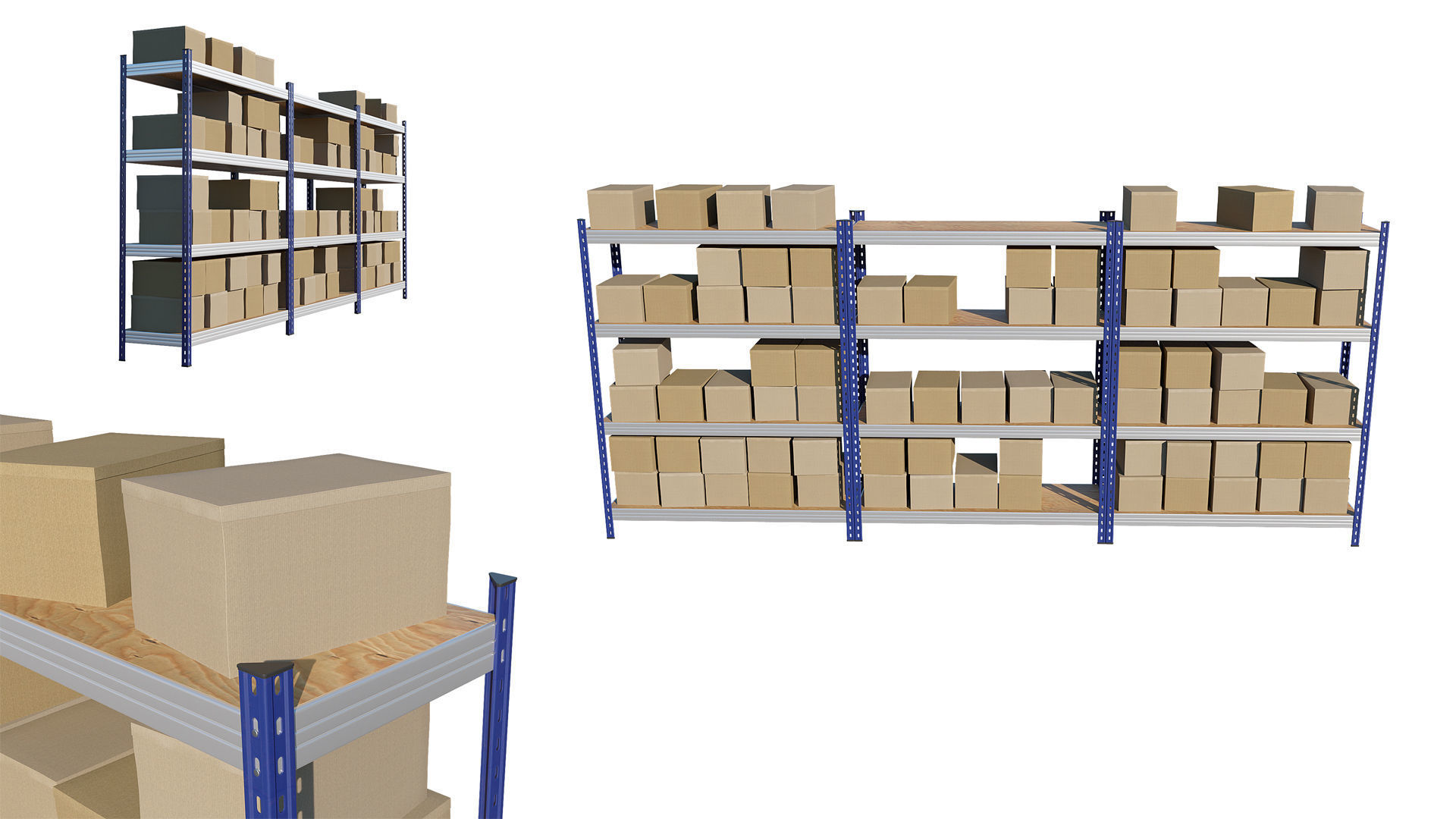 Warehouse Racking 3D model_0