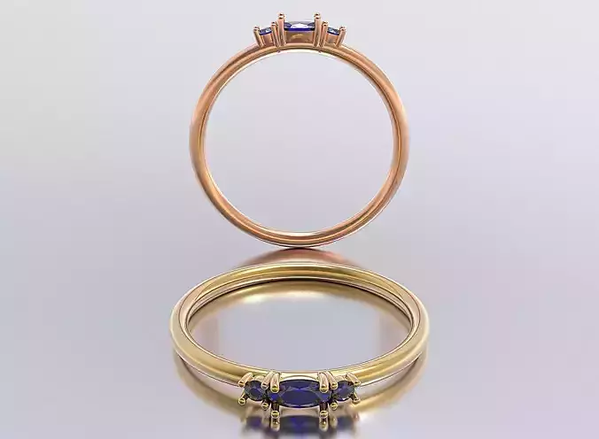 solitaire woman ring 3D print model