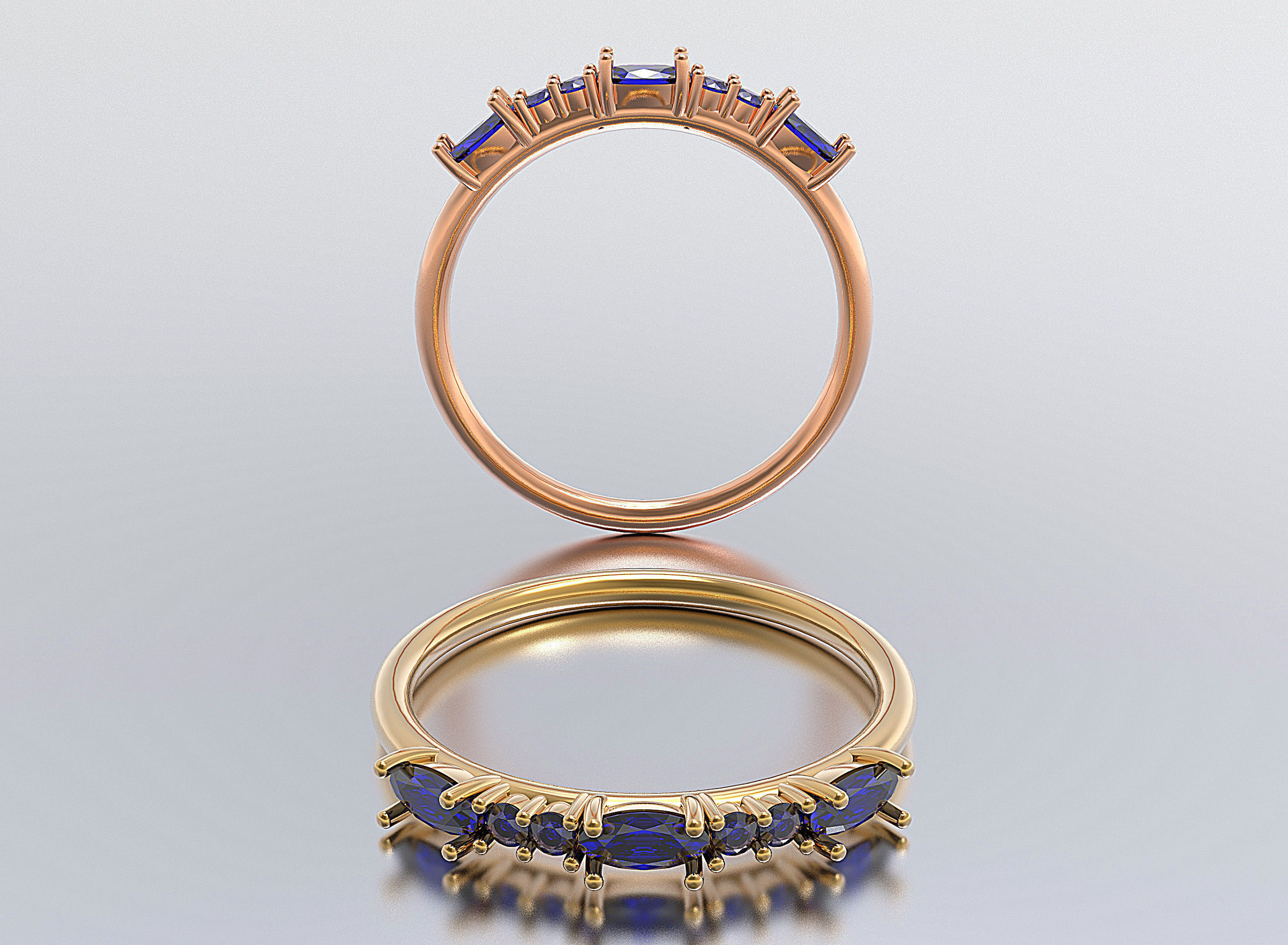solitaire woman ring 3D print model_1