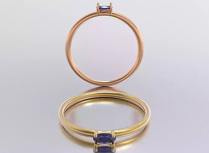 solitaire woman ring 3D print model