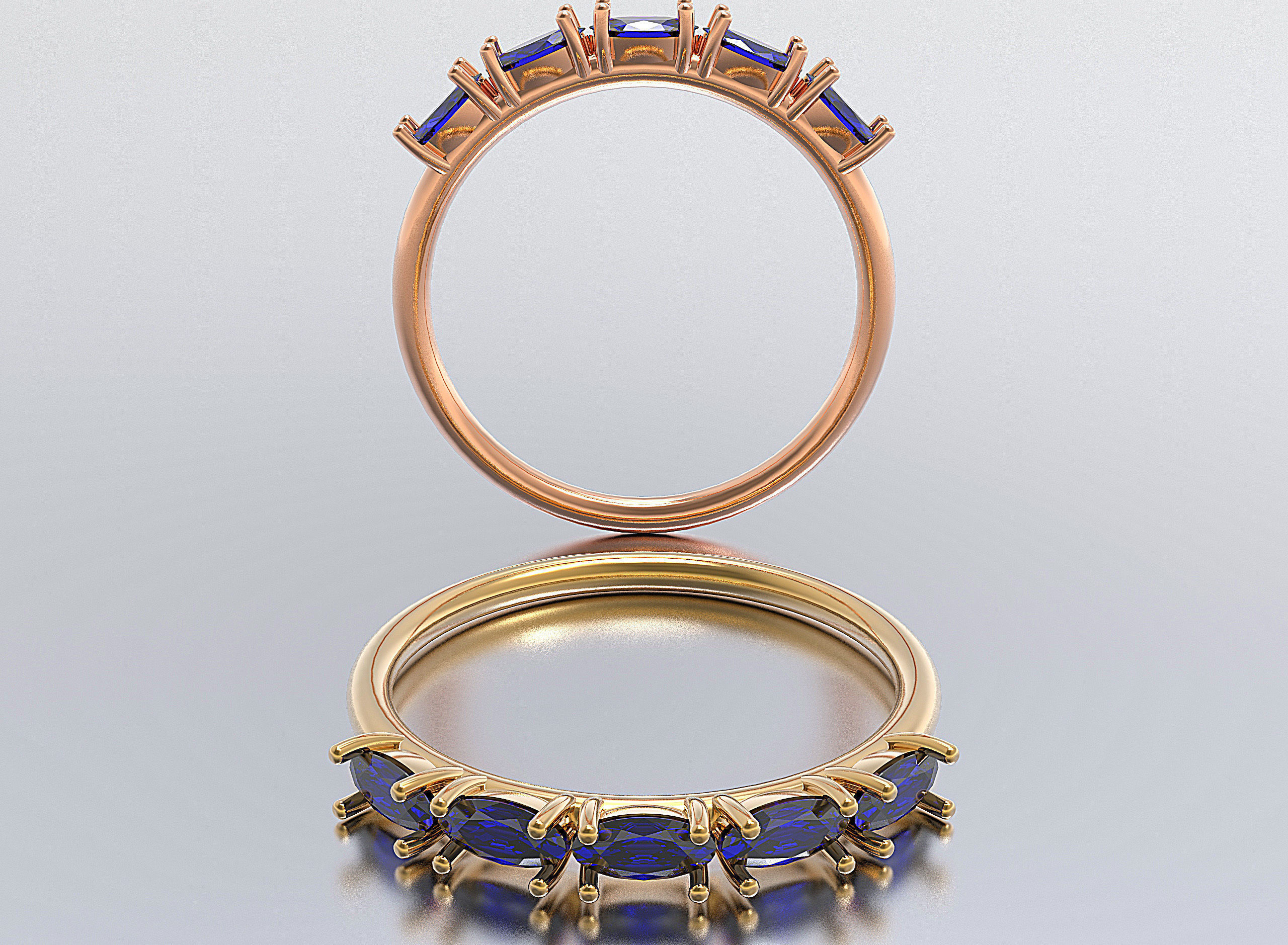 solitaire woman ring 3D print model_1