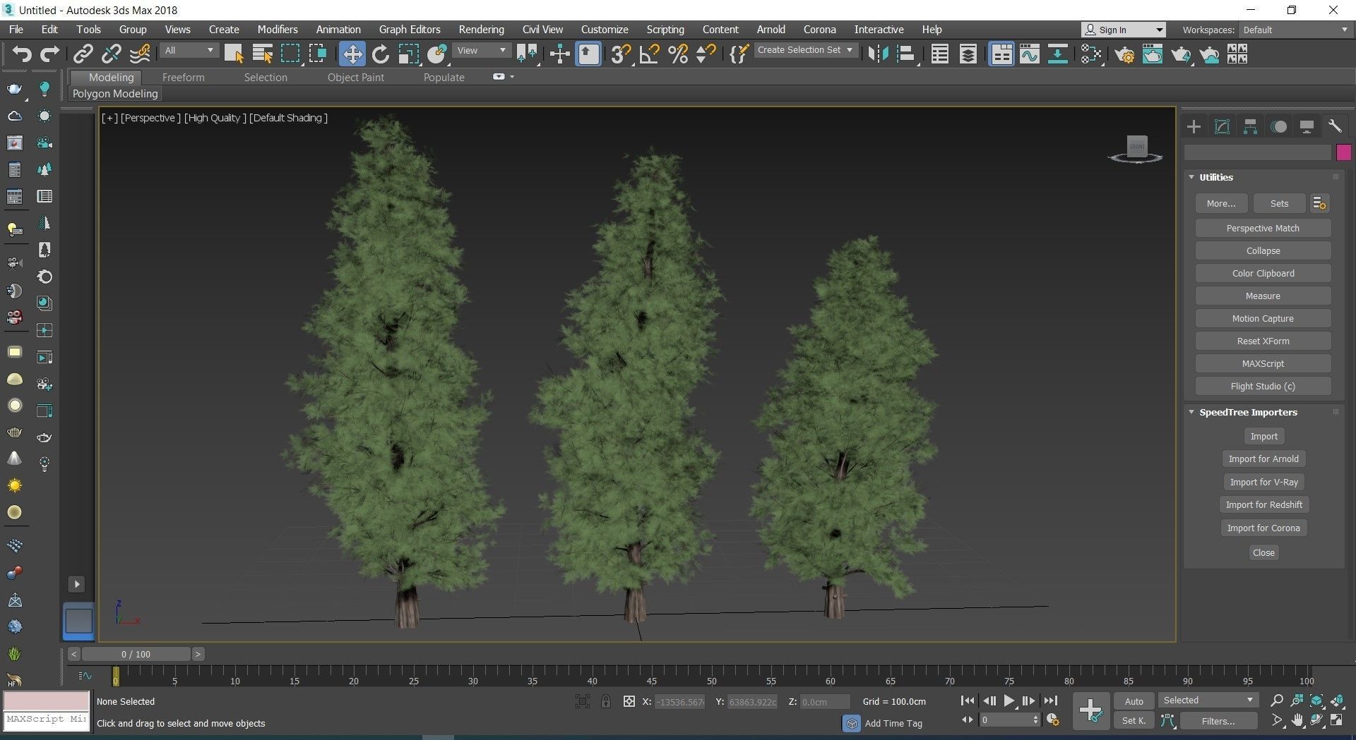 Eastern Red Cedar tree collection 12 trees Models in the scene Low-poly 3D model_1