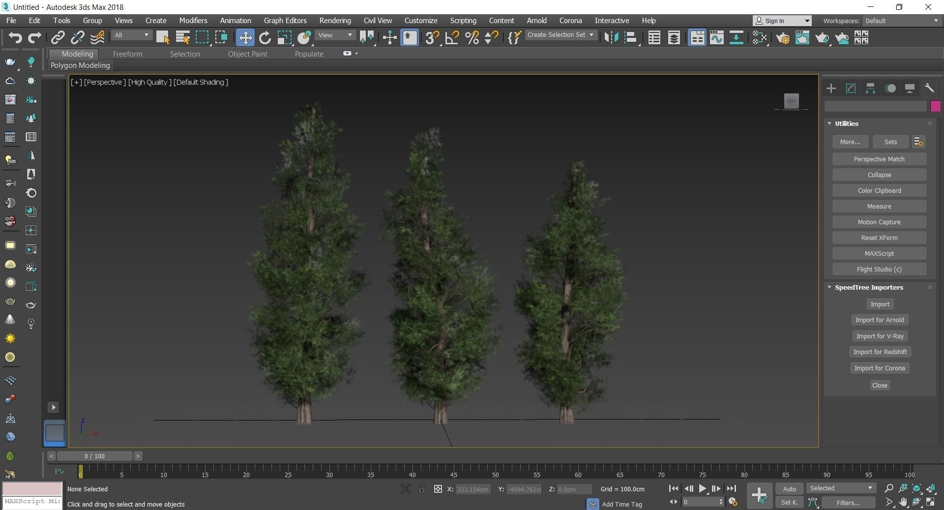 Eastern Red Cedar tree collection 12 trees Models in the scene Low-poly 3D model_4