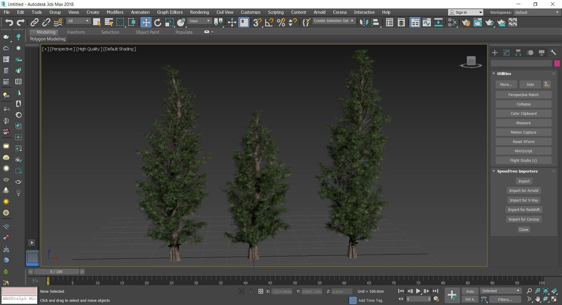 Eastern Red Cedar tree collection 12 trees Models in the scene Low-poly 3D model_11