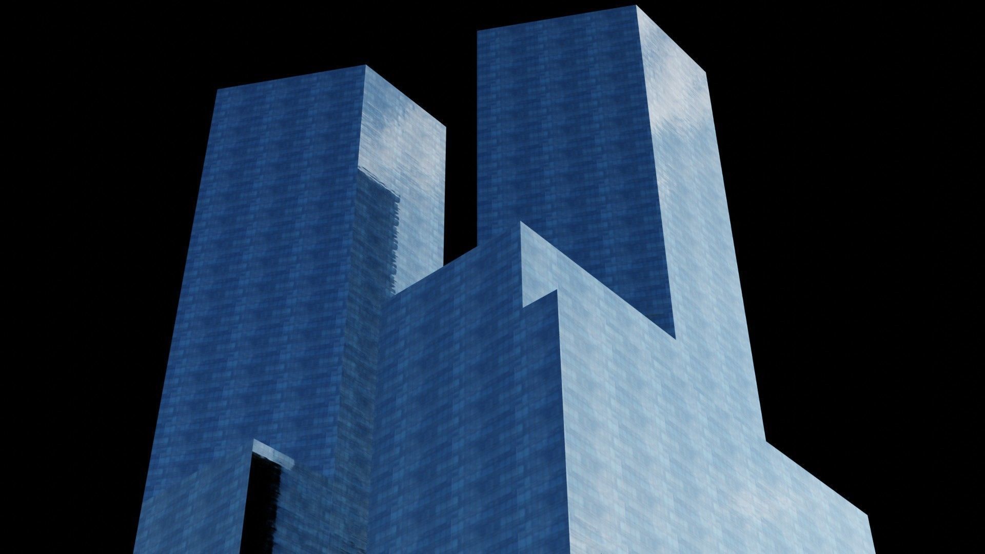 Time Warner Center Towers - NYC Low-poly 3D model_1