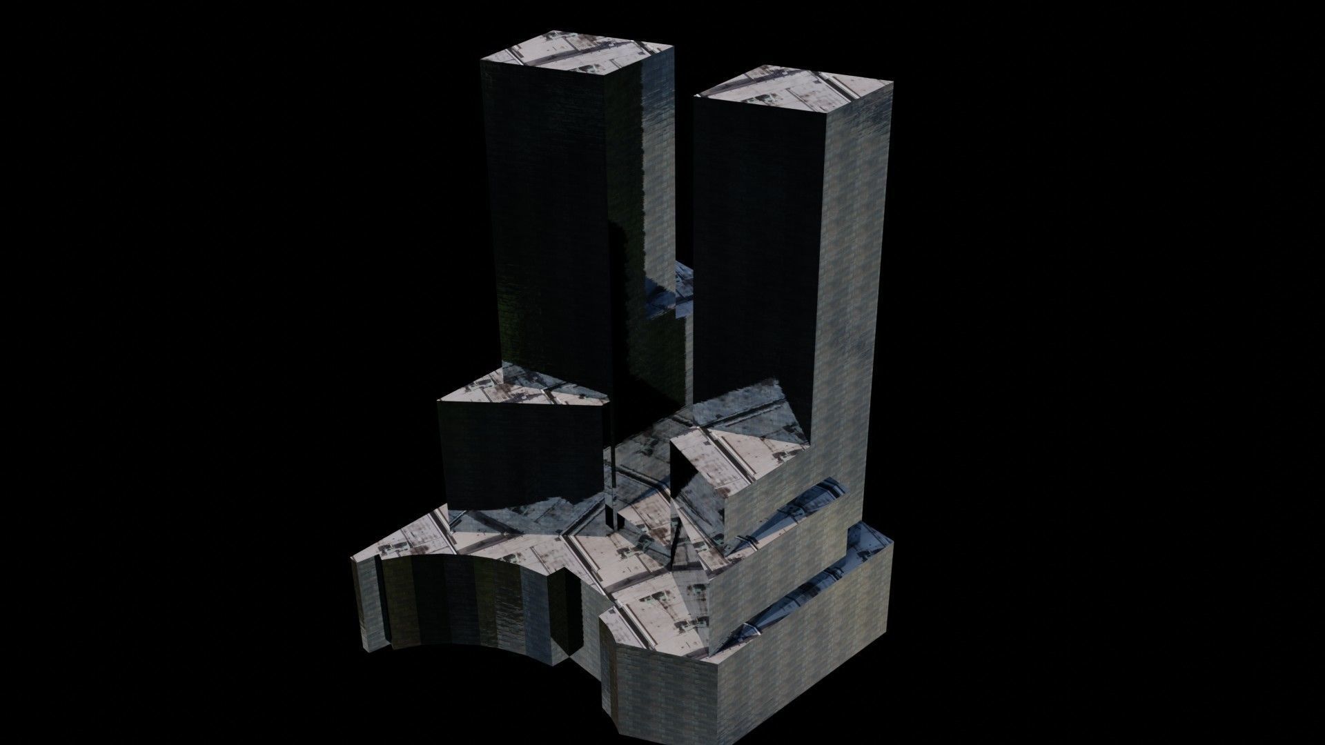 Time Warner Center Towers - NYC Low-poly 3D model_3