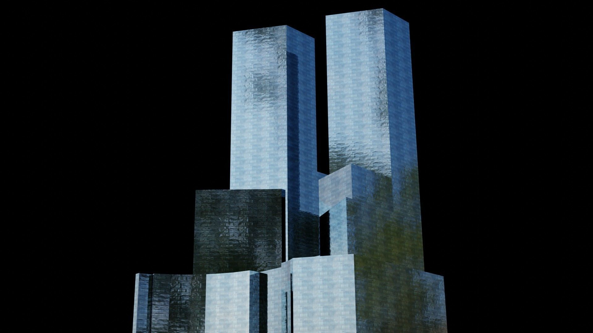 Time Warner Center Towers - NYC Low-poly 3D model_2