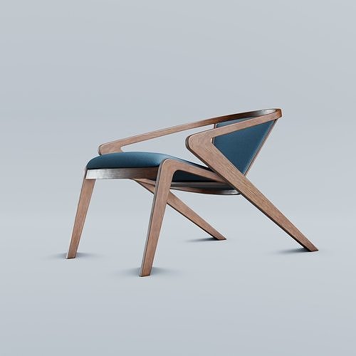 Portuguese Roots Lounge Chair Low-poly 3D model 2