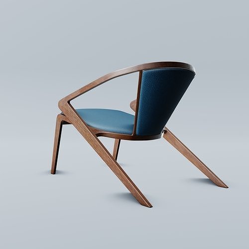 Portuguese Roots Lounge Chair Low-poly 3D model 4