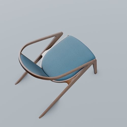 Portuguese Roots Lounge Chair Low-poly 3D model 5