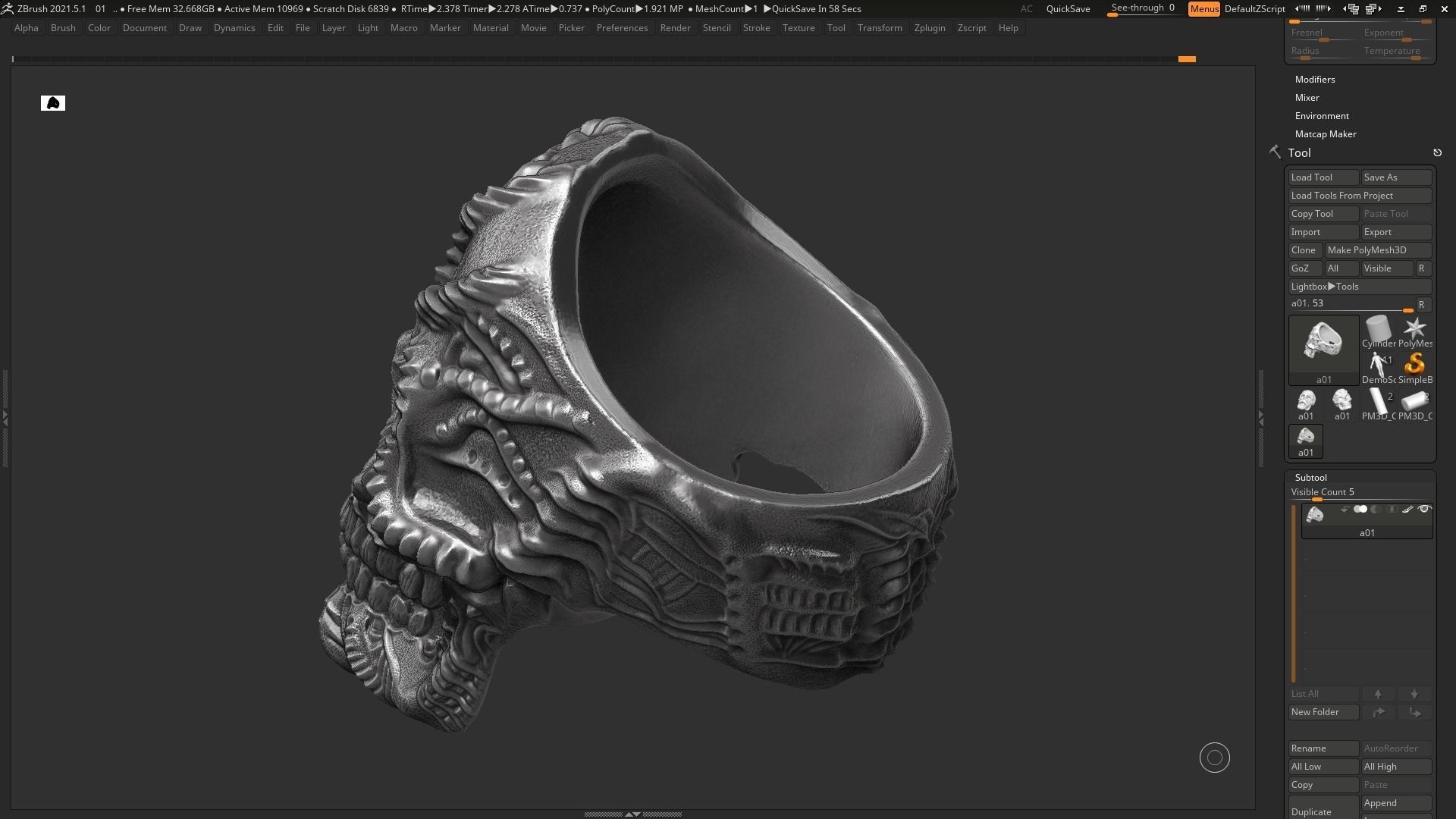 Ring Skull STL 3d model for 3d printing  3D print model_8