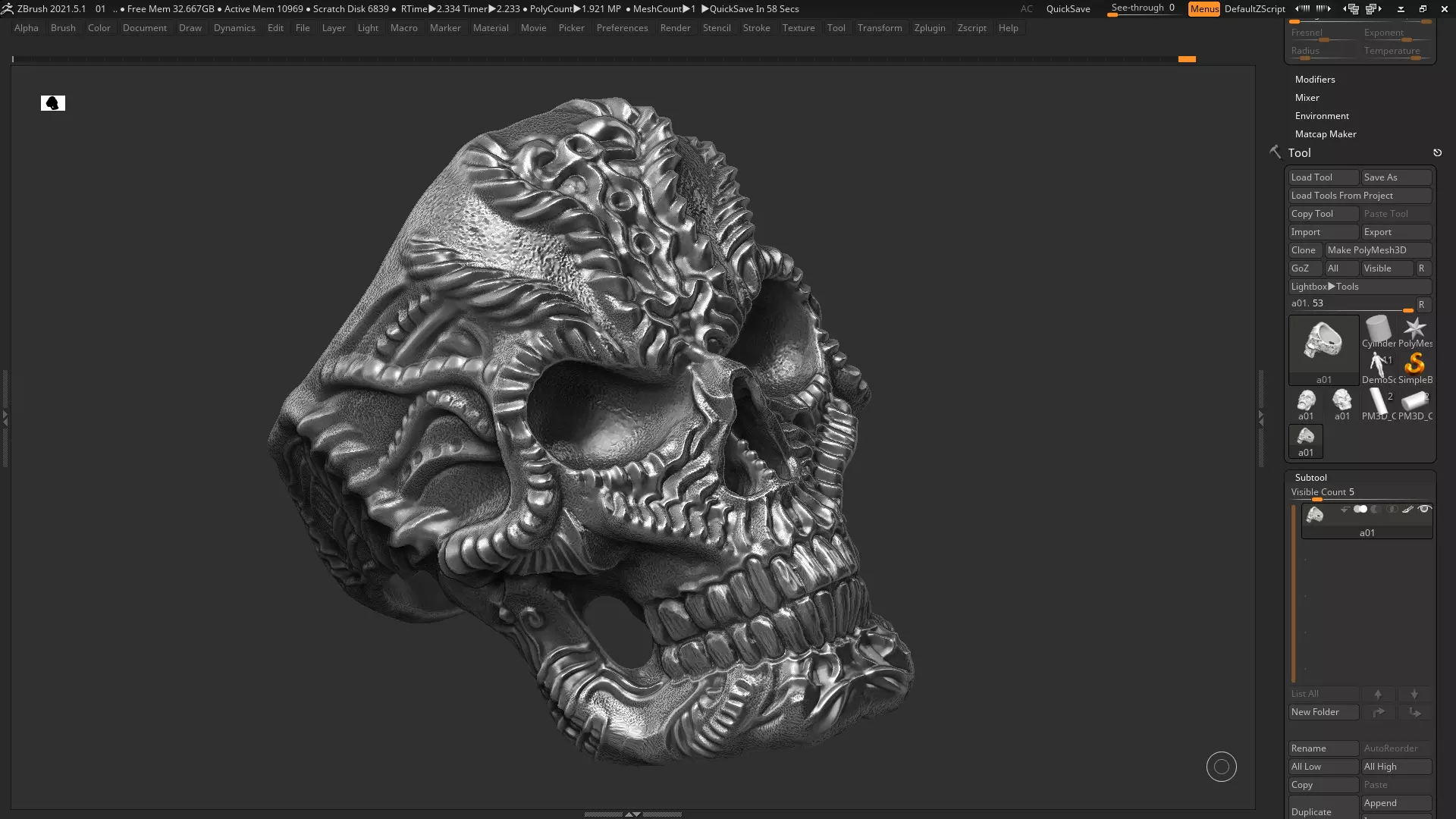 Ring Skull STL 3d model for 3d printing  3D print model_0