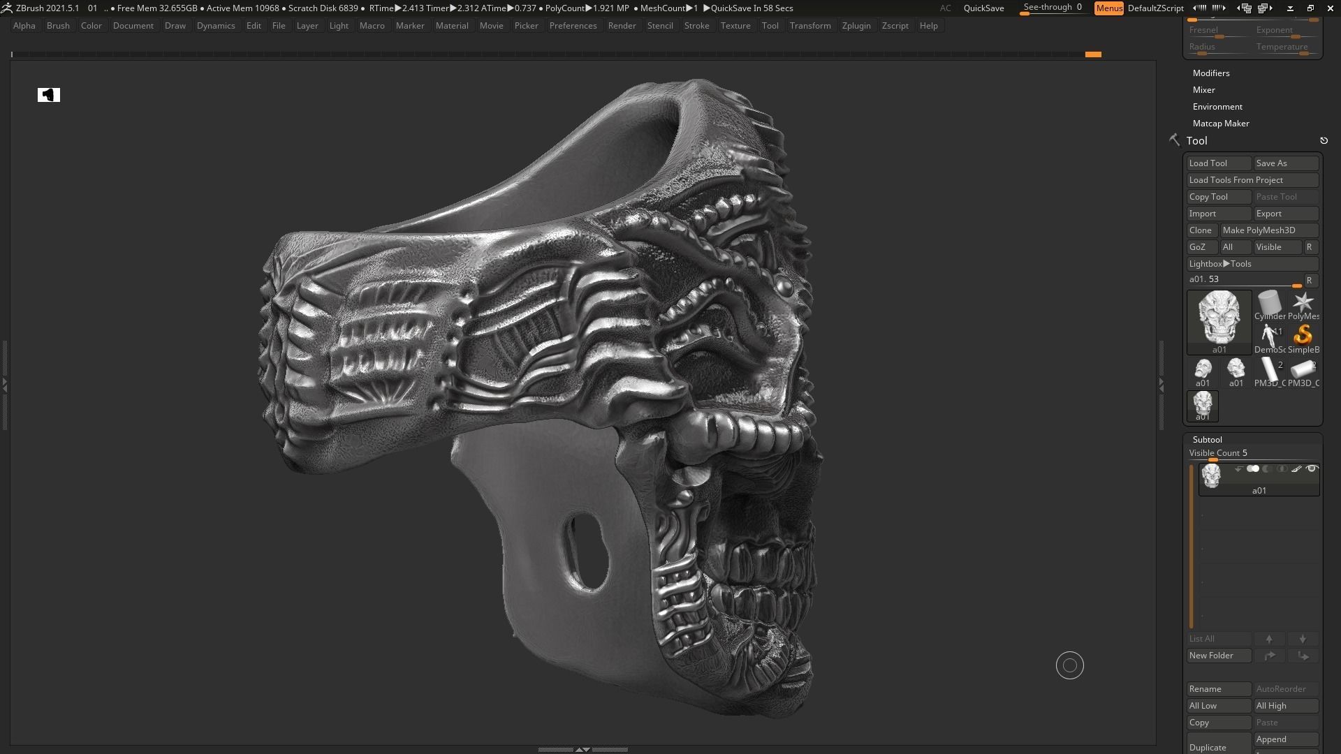 Ring Skull STL 3d model for 3d printing  3D print model_6