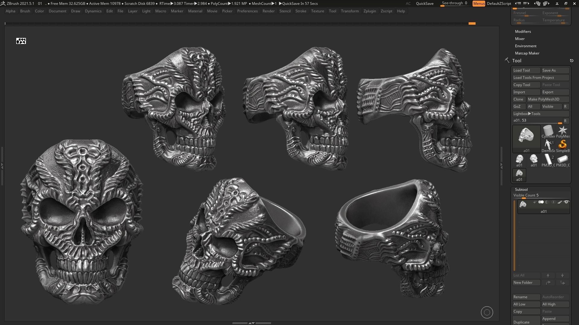 Ring Skull STL 3d model for 3d printing  3D print model_1