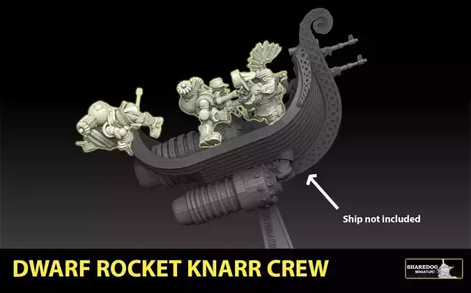 Rocket Knarr Dwarf Crew 3D print model