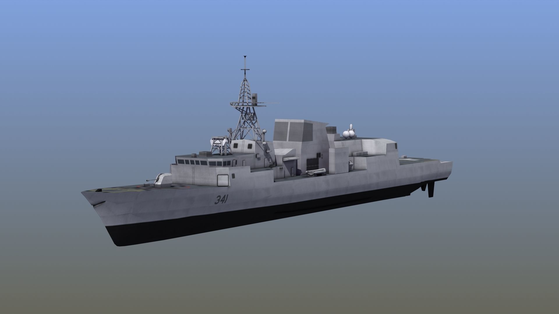 Halifax Frigate Low-poly 3D model_16