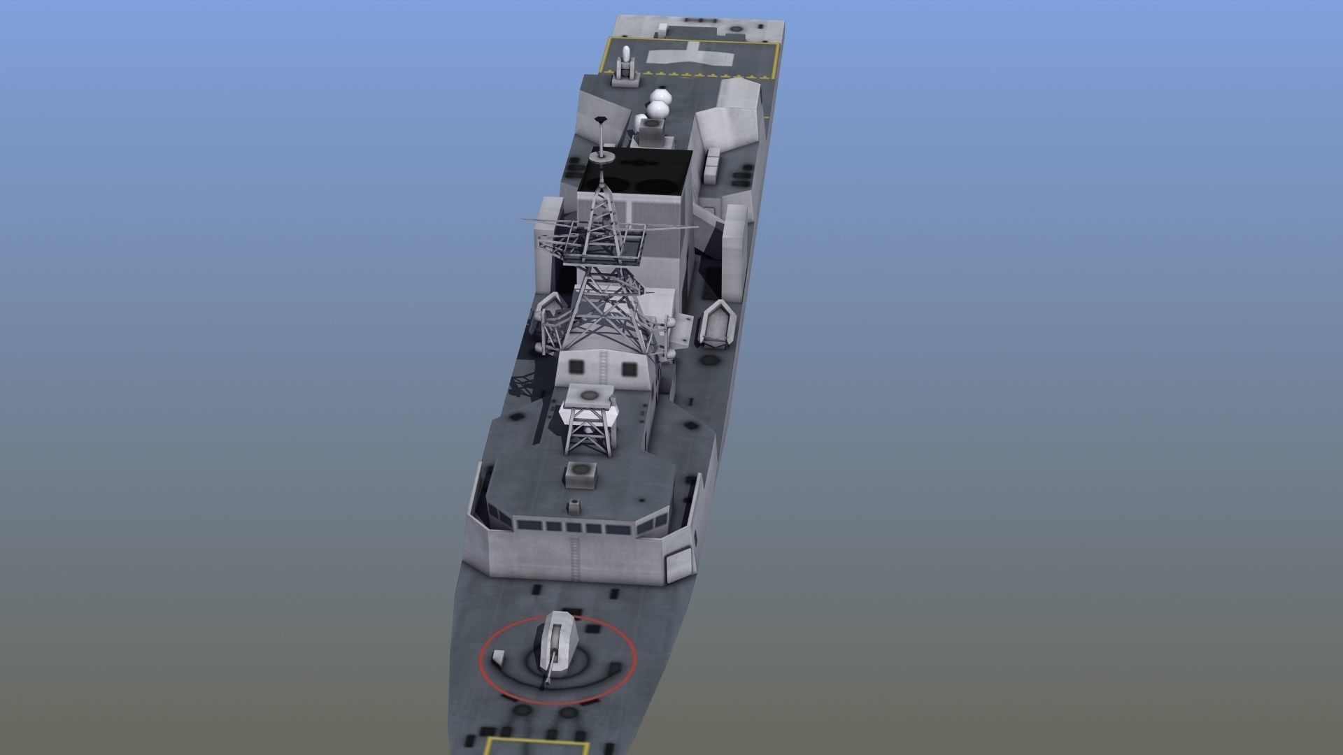 Halifax Frigate Low-poly 3D model_1