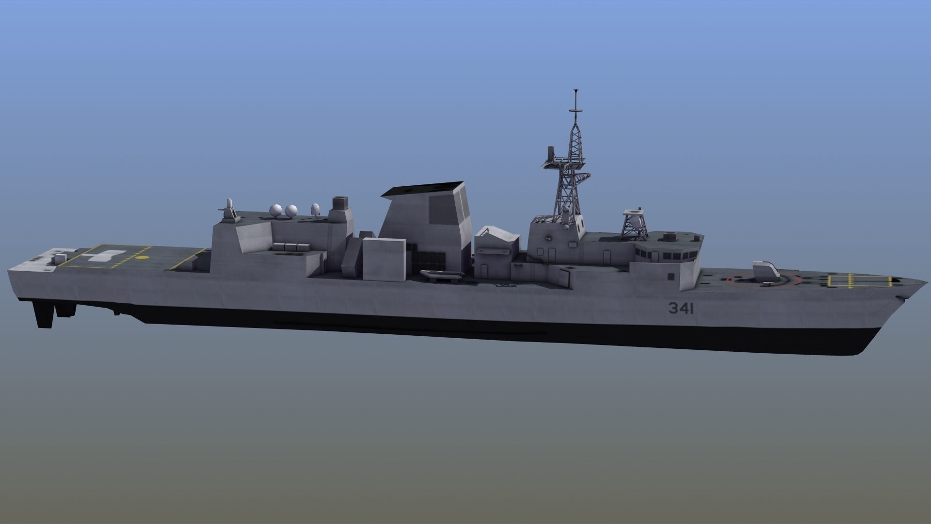 Halifax Frigate Low-poly 3D model_10