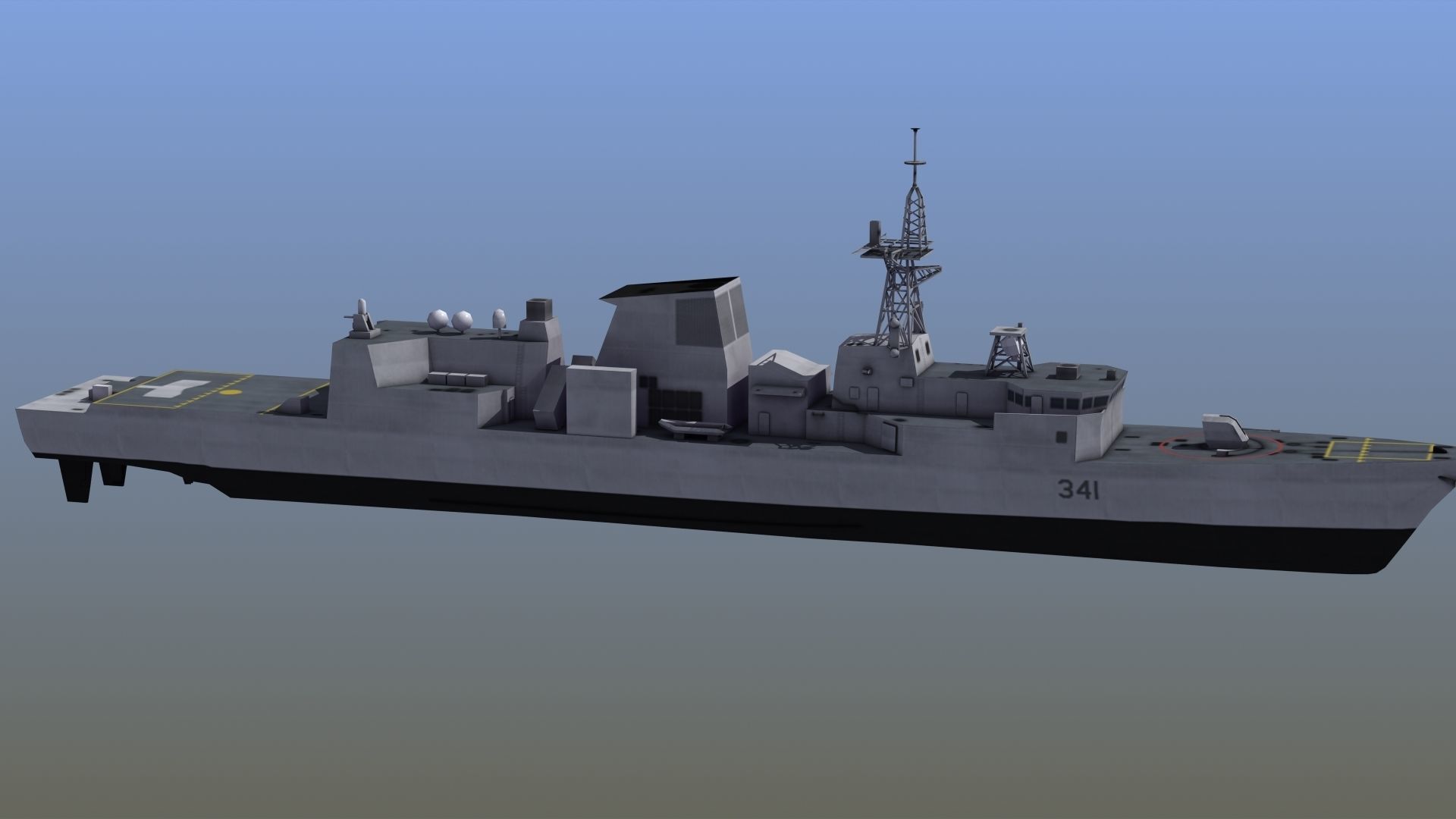 Halifax Frigate Low-poly 3D model_9