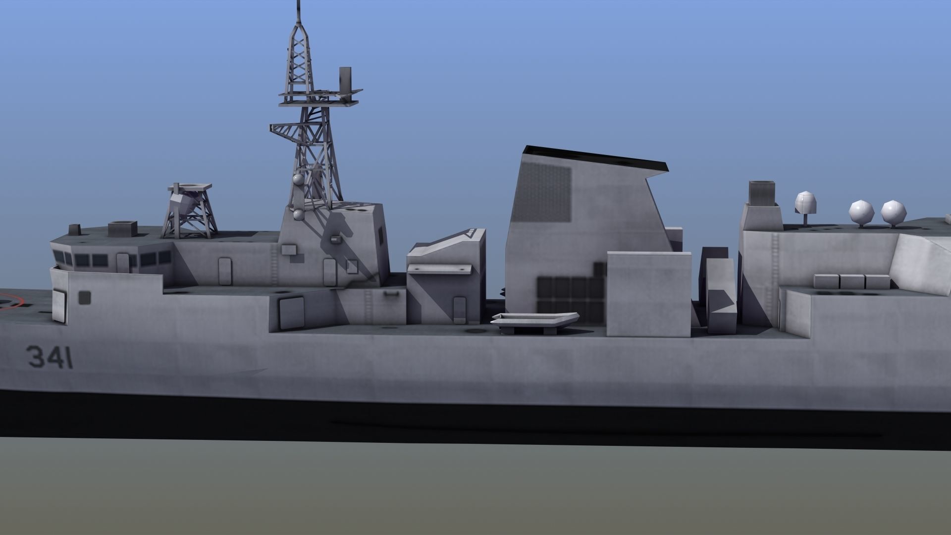 Halifax Frigate Low-poly 3D model_3