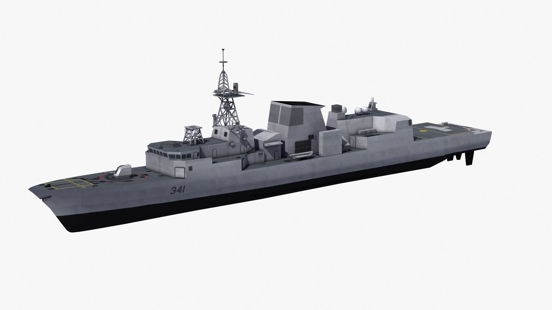 Halifax Frigate Low-poly 3D model_19