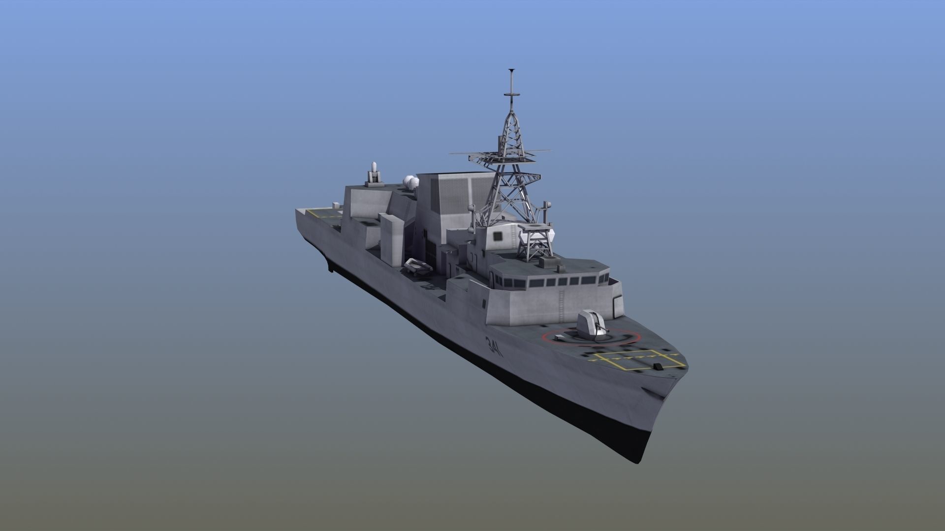Halifax Frigate Low-poly 3D model_13