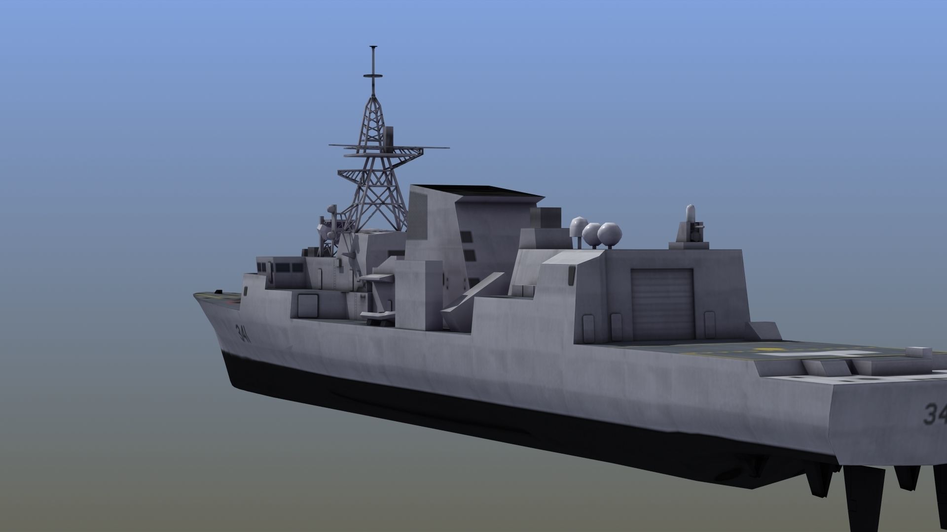 Halifax Frigate Low-poly 3D model_4