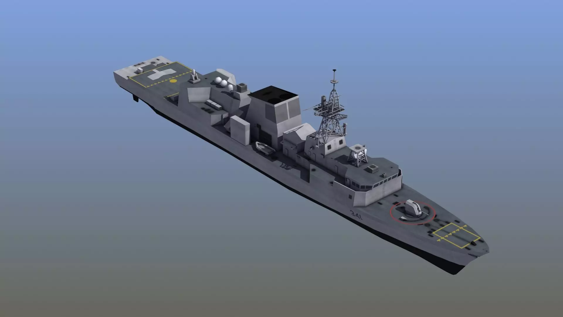 Halifax Frigate Low-poly 3D model_0