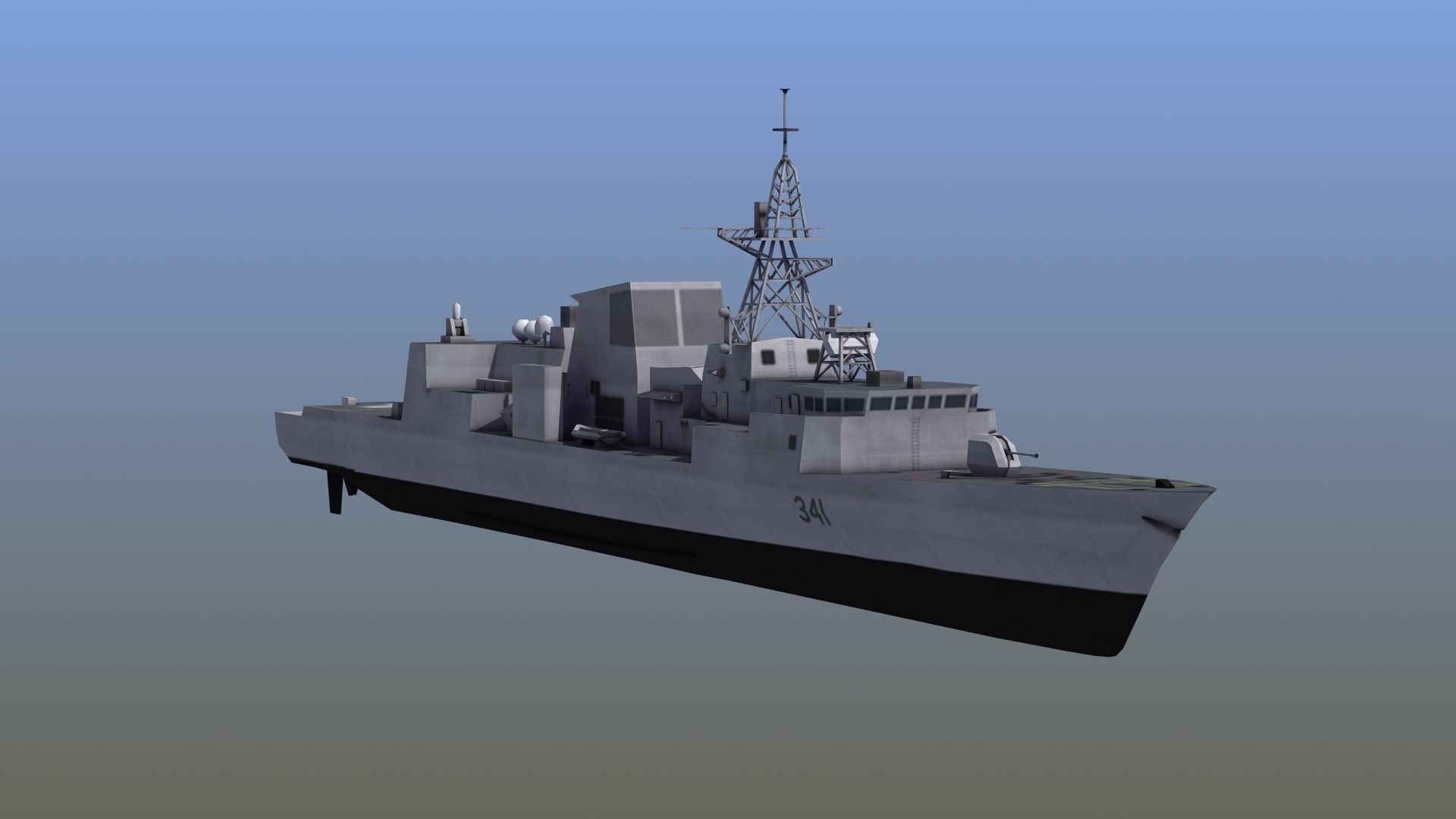 Halifax Frigate Low-poly 3D model_12