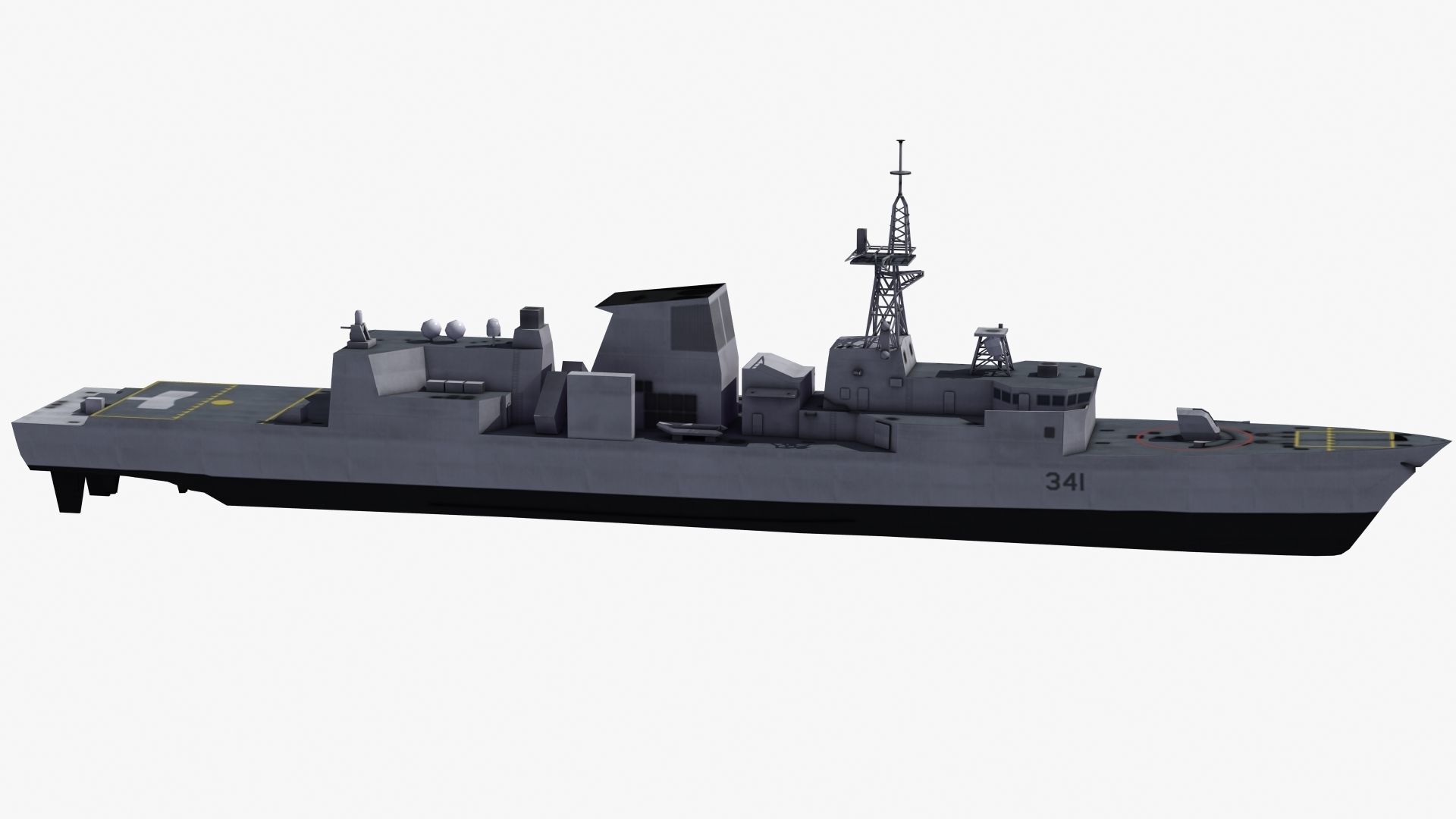 Halifax Frigate Low-poly 3D model_27