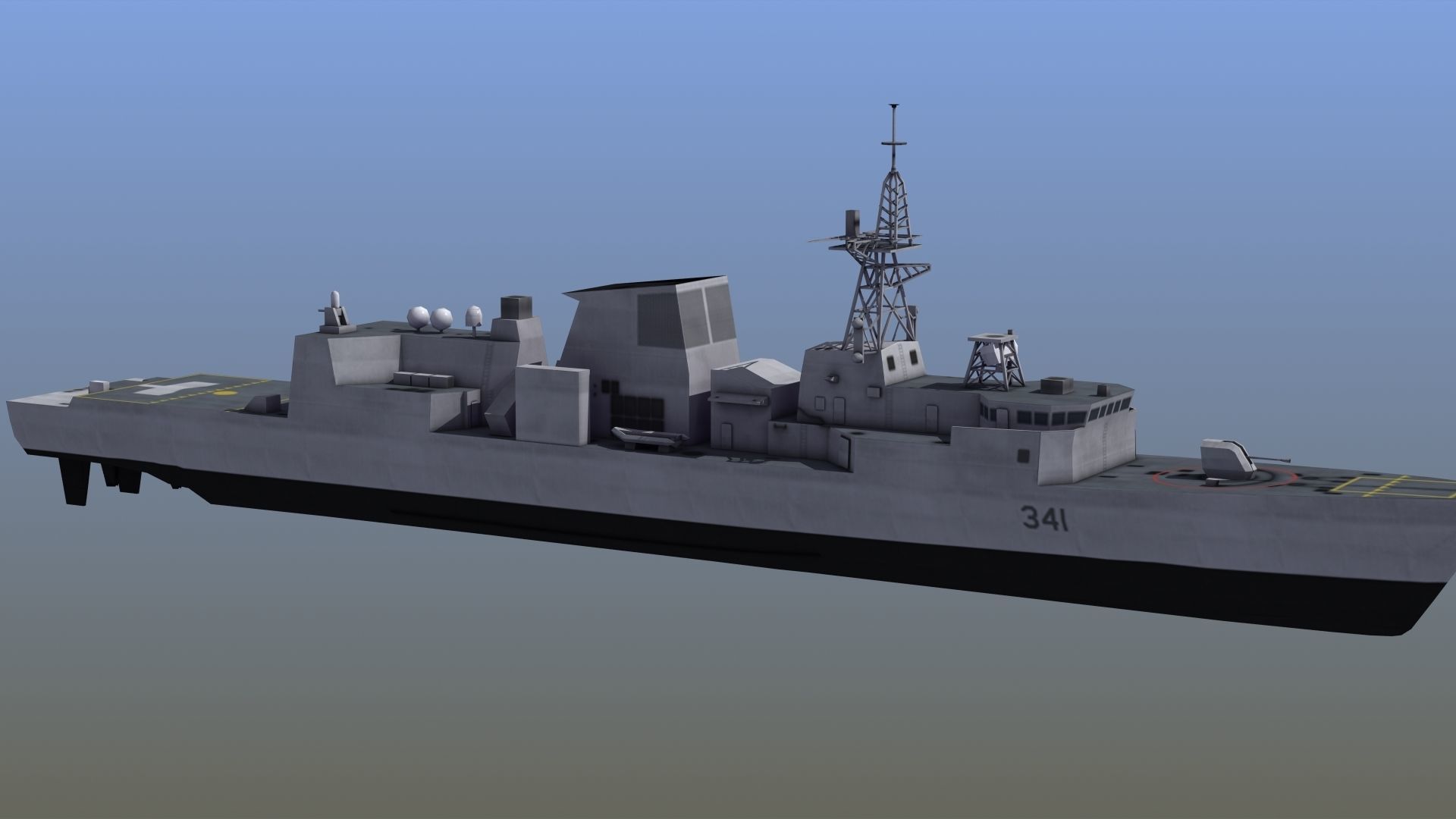 Halifax Frigate Low-poly 3D model_11