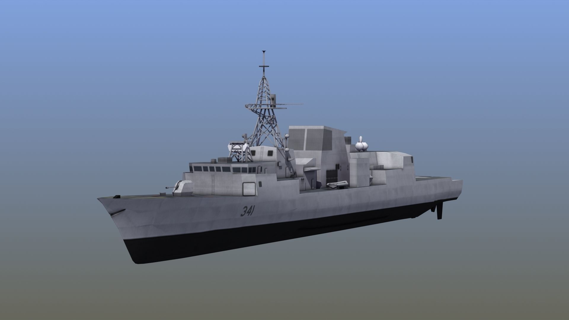 Halifax Frigate Low-poly 3D model_6