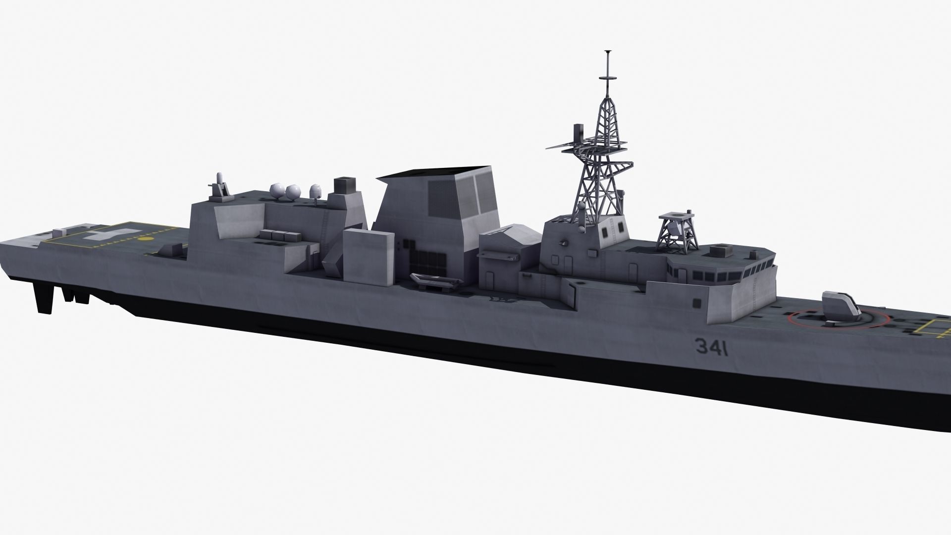 Halifax Frigate Low-poly 3D model_25