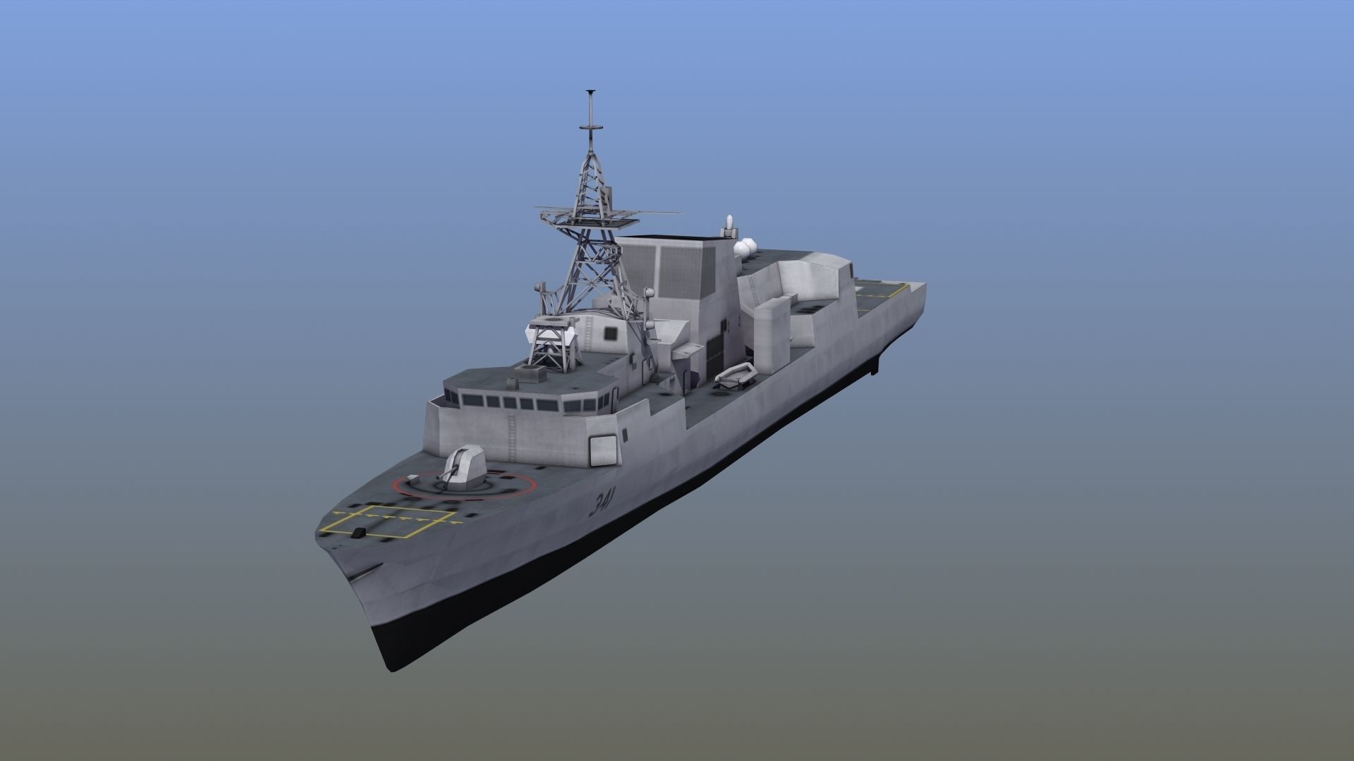 Halifax Frigate Low-poly 3D model_15