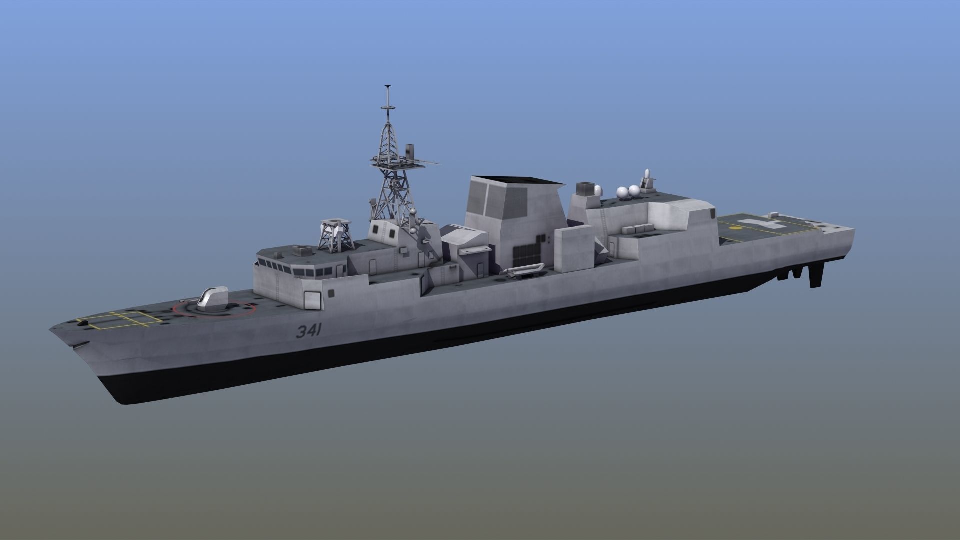 Halifax Frigate Low-poly 3D model_2