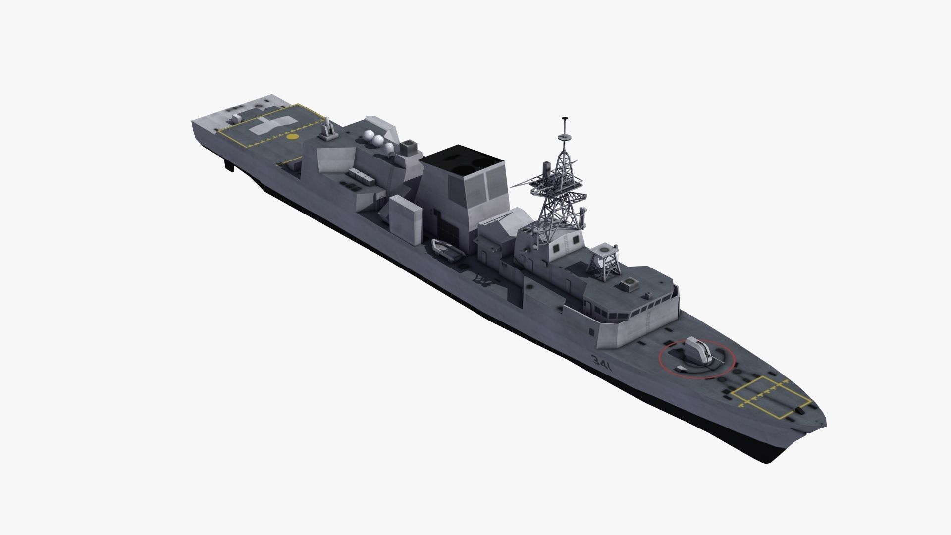Halifax Frigate Low-poly 3D model_17