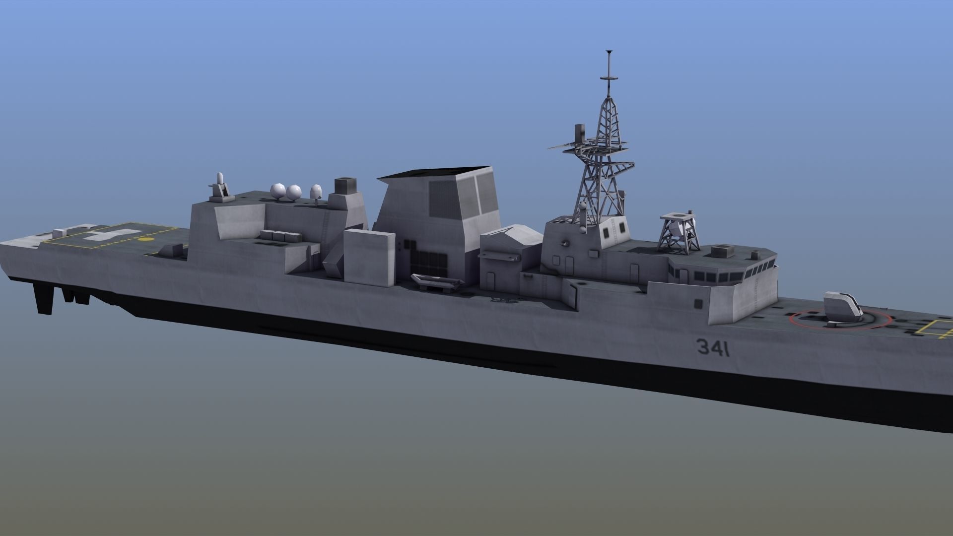 Halifax Frigate Low-poly 3D model_8