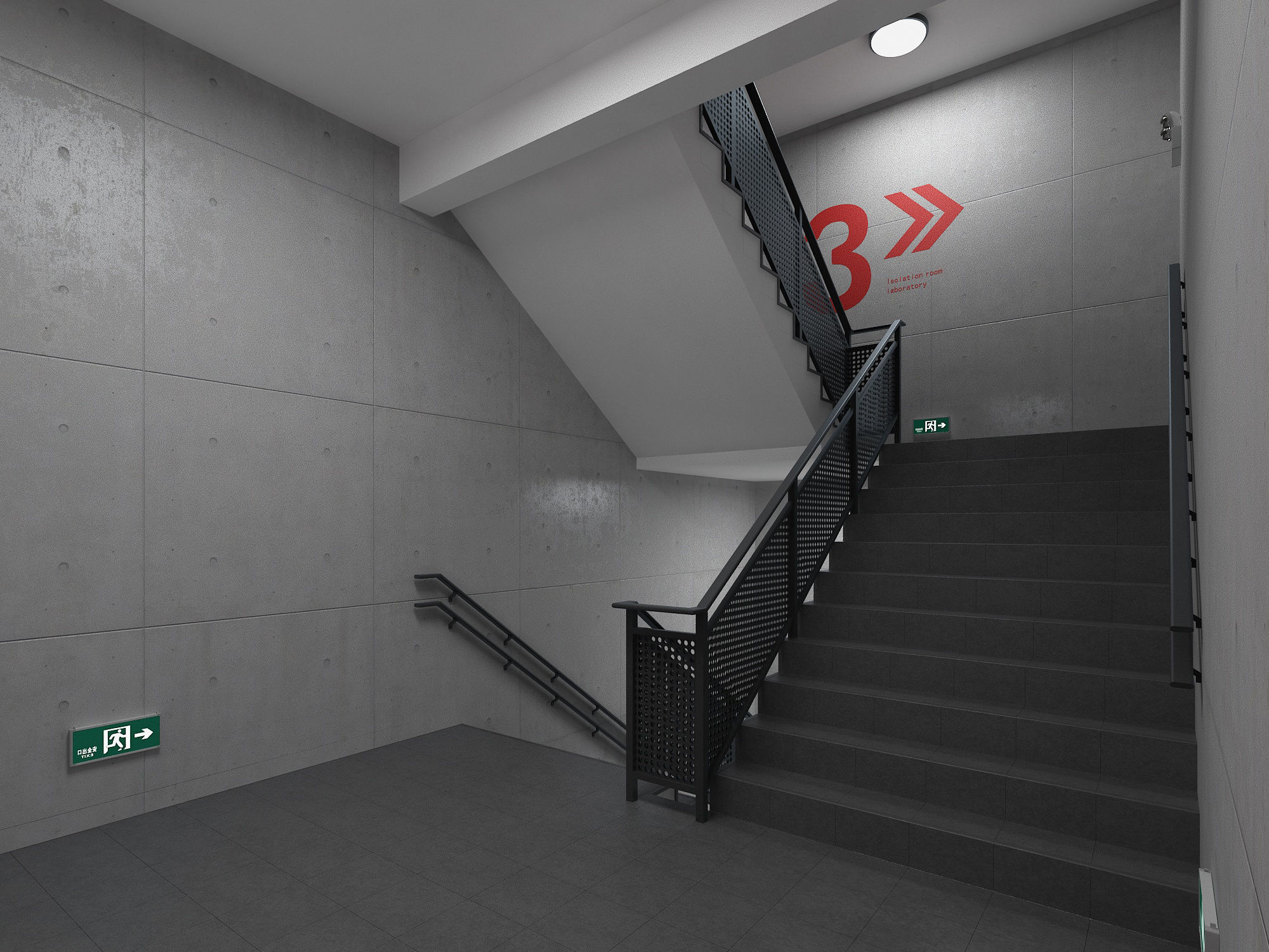 Emergency stairs 3D model | CGTrader