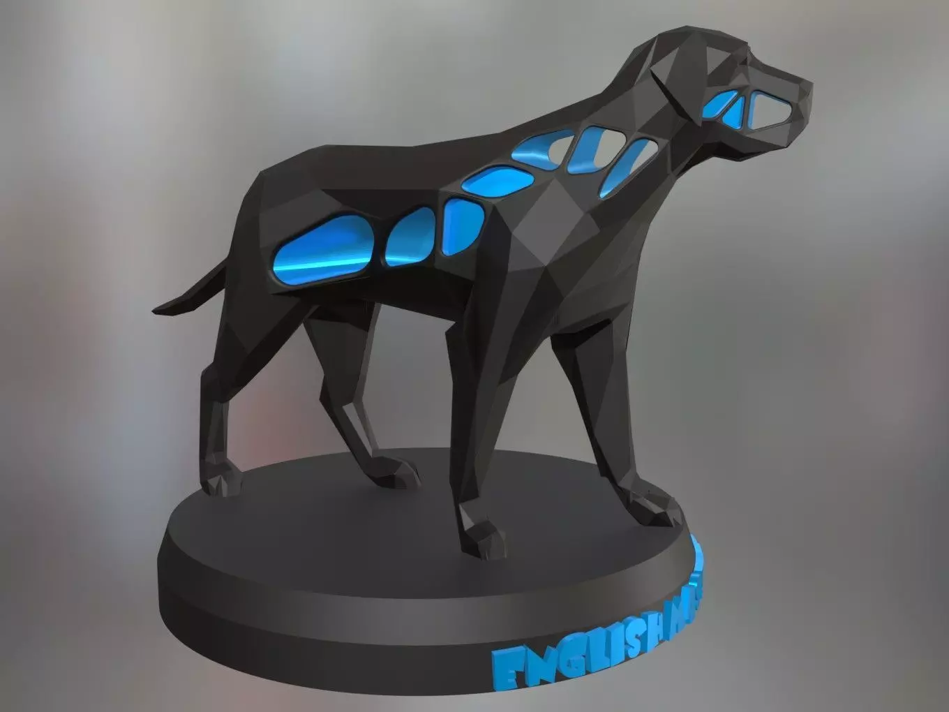 Voronoi English Mastiff Pose 3D print model_0