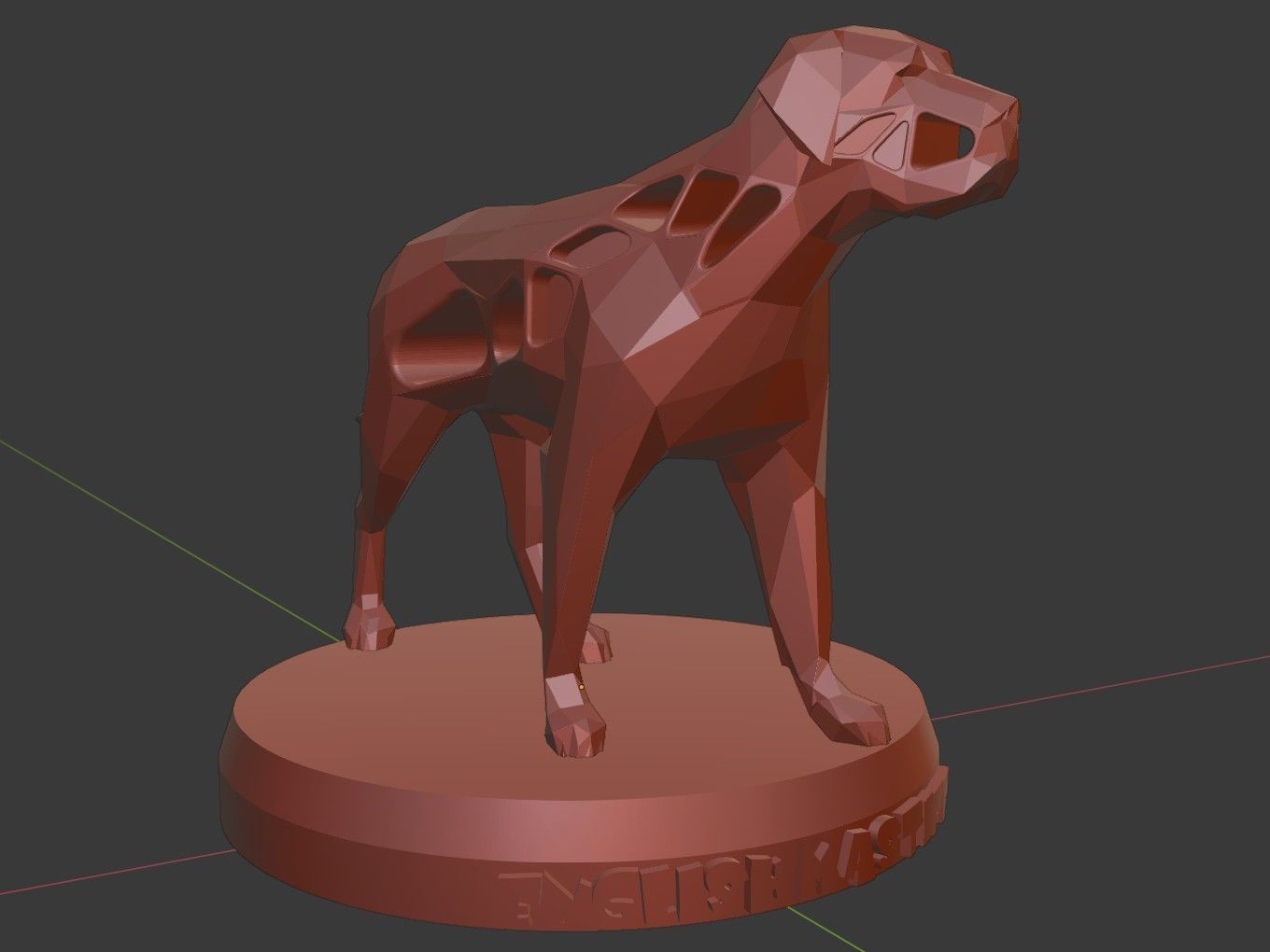 Voronoi English Mastiff Pose 3D print model_12