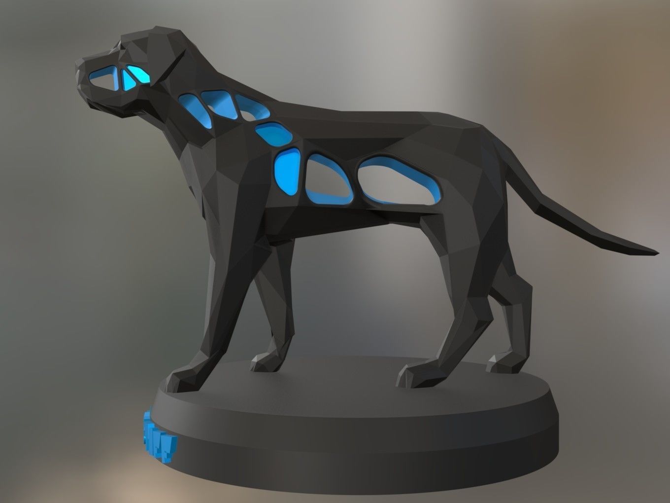 Voronoi English Mastiff Pose 3D print model_4