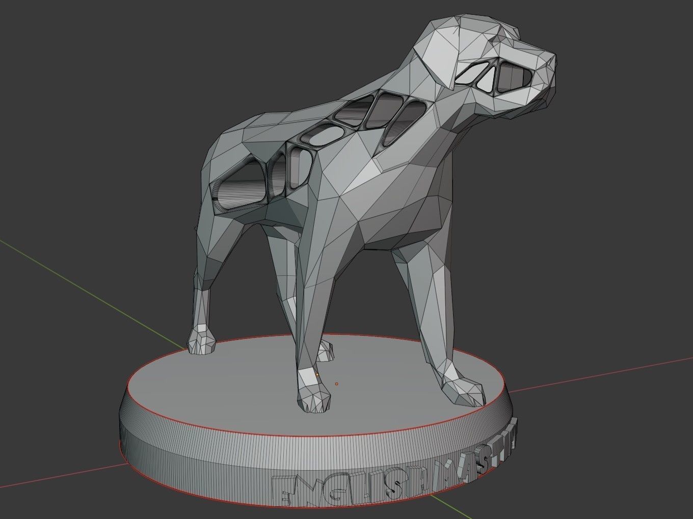 Voronoi English Mastiff Pose 3D print model_10