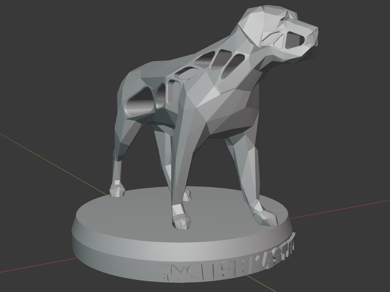 Voronoi English Mastiff Pose 3D print model_9