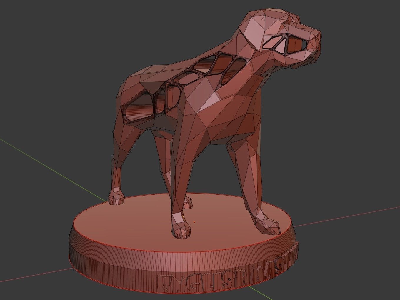 Voronoi English Mastiff Pose 3D print model_11