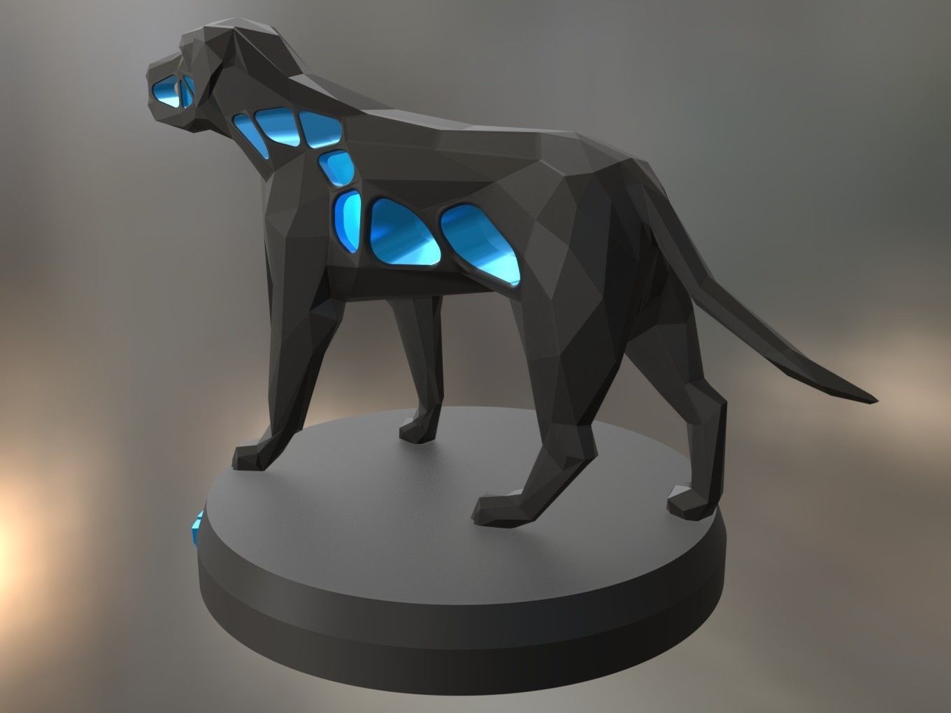 Voronoi English Mastiff Pose 3D print model_5